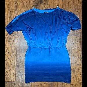 Xscape cold‎ shoulder ombré mini dress